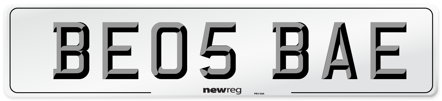 BE05 BAE Number Plate from New Reg